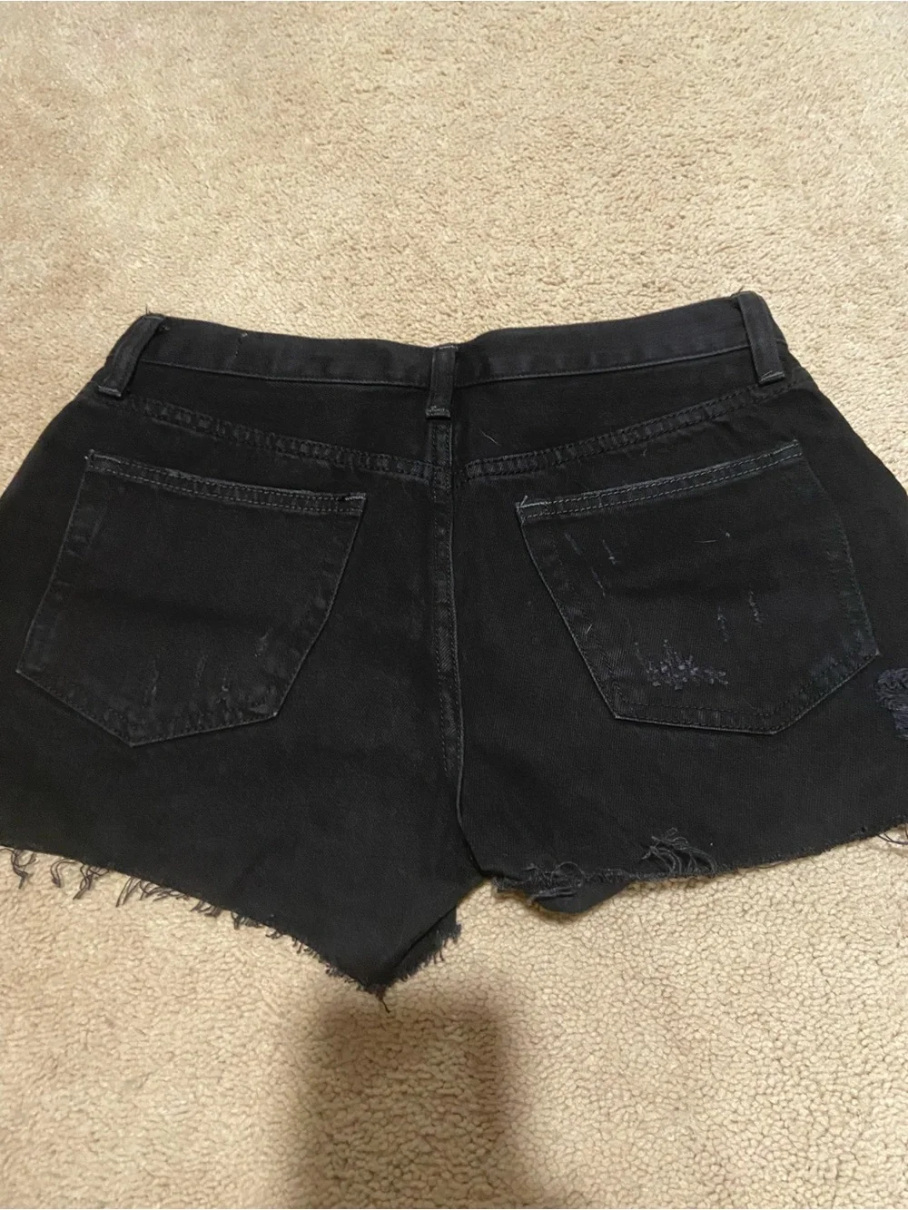We The Free Black Distressed Jean Shorts